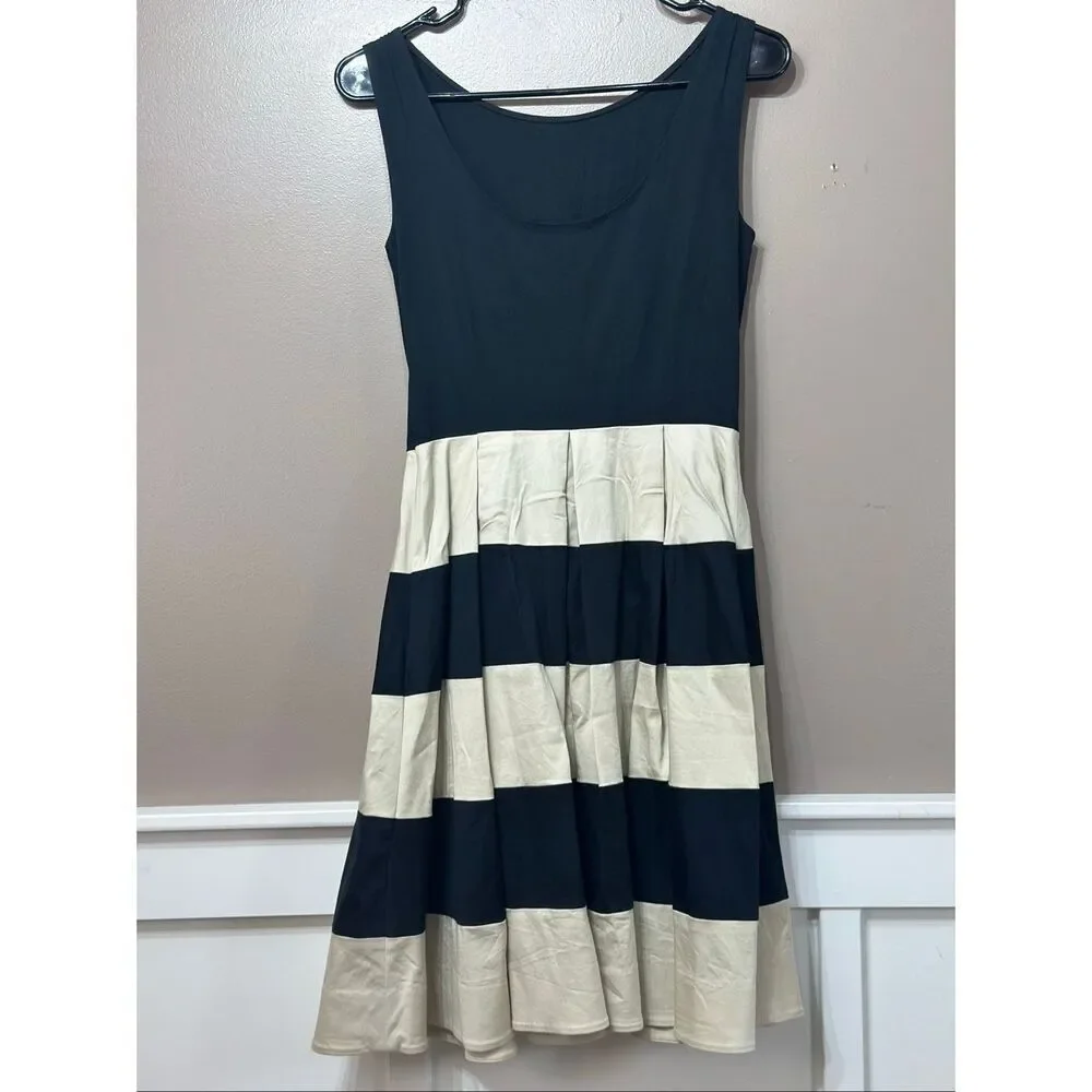 Kate Spade New York Celina Black & Cream Sleeveless Mini Dress Women's 2US
